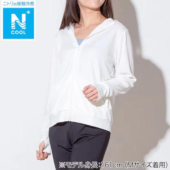 Fine WOMENS UV CUT COOL HOODIE NE MESH WH M Sophisticated