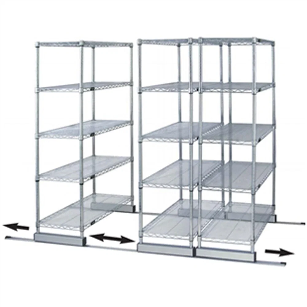 Selected 18 quot d x 36 quot w High-Density Mobile Wire Shelving - Single Wide Luxury