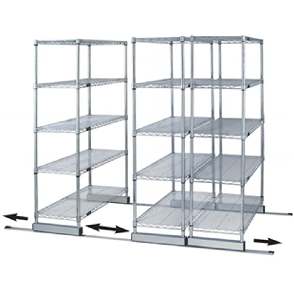Effective 30 quot d x 72 quot w High-Density Mobile Wire Shelving - Single Wide Original