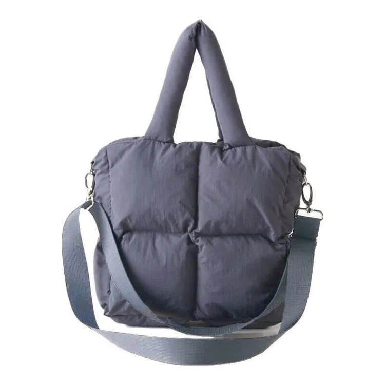 High-End SINGLE SHOULDER BAG SQUARE QUILTED DGY Smooth