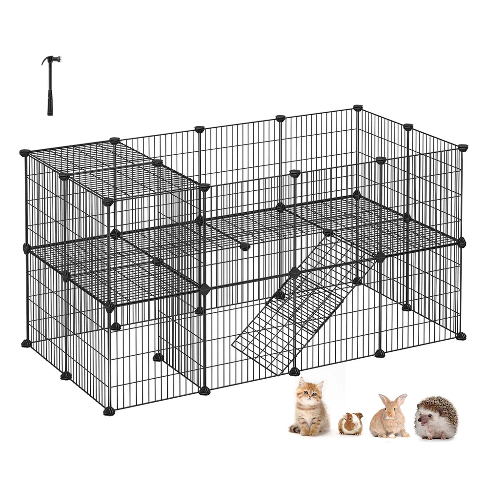 Detailed SONGMICS Pet Playpen with Cable Ties Certified