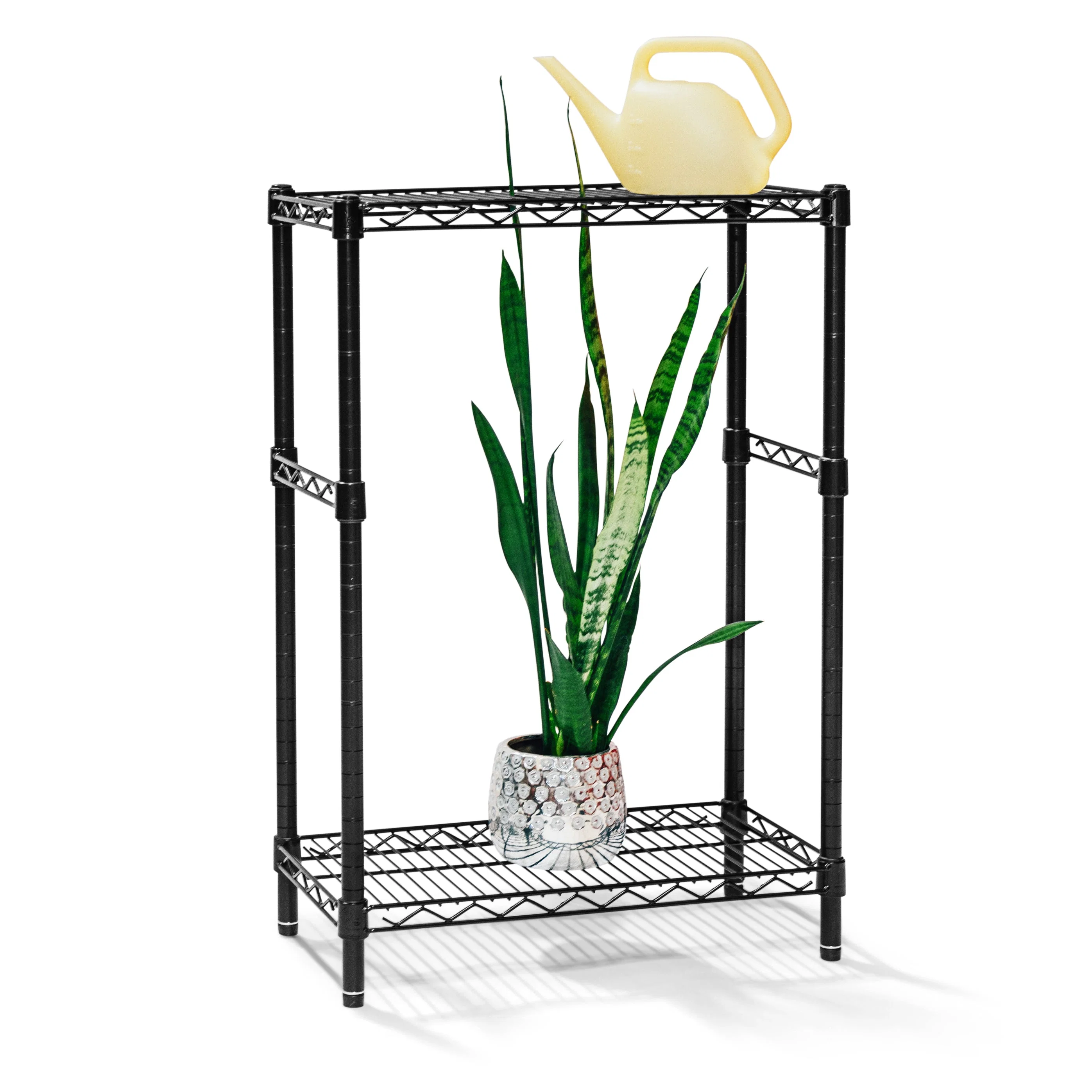 Premium Material Black 2-Tier Plant Stand Elegant