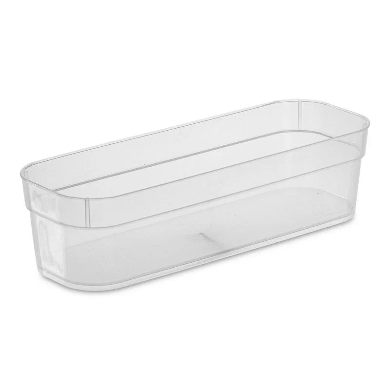Durable SET 3 NARROW STORAGE TRAYS CLEAR Smooth