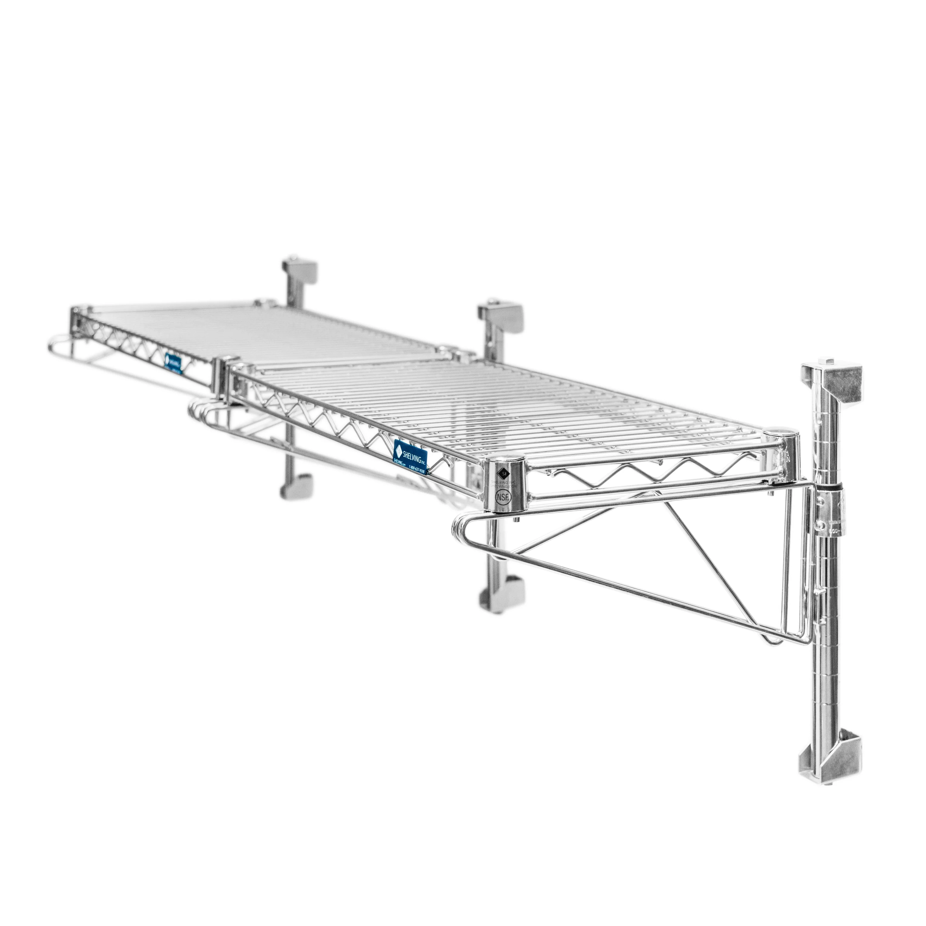 Certified 24 quot d Adjustable Wall Mounted Wire Shelf Add-On Kit Solid