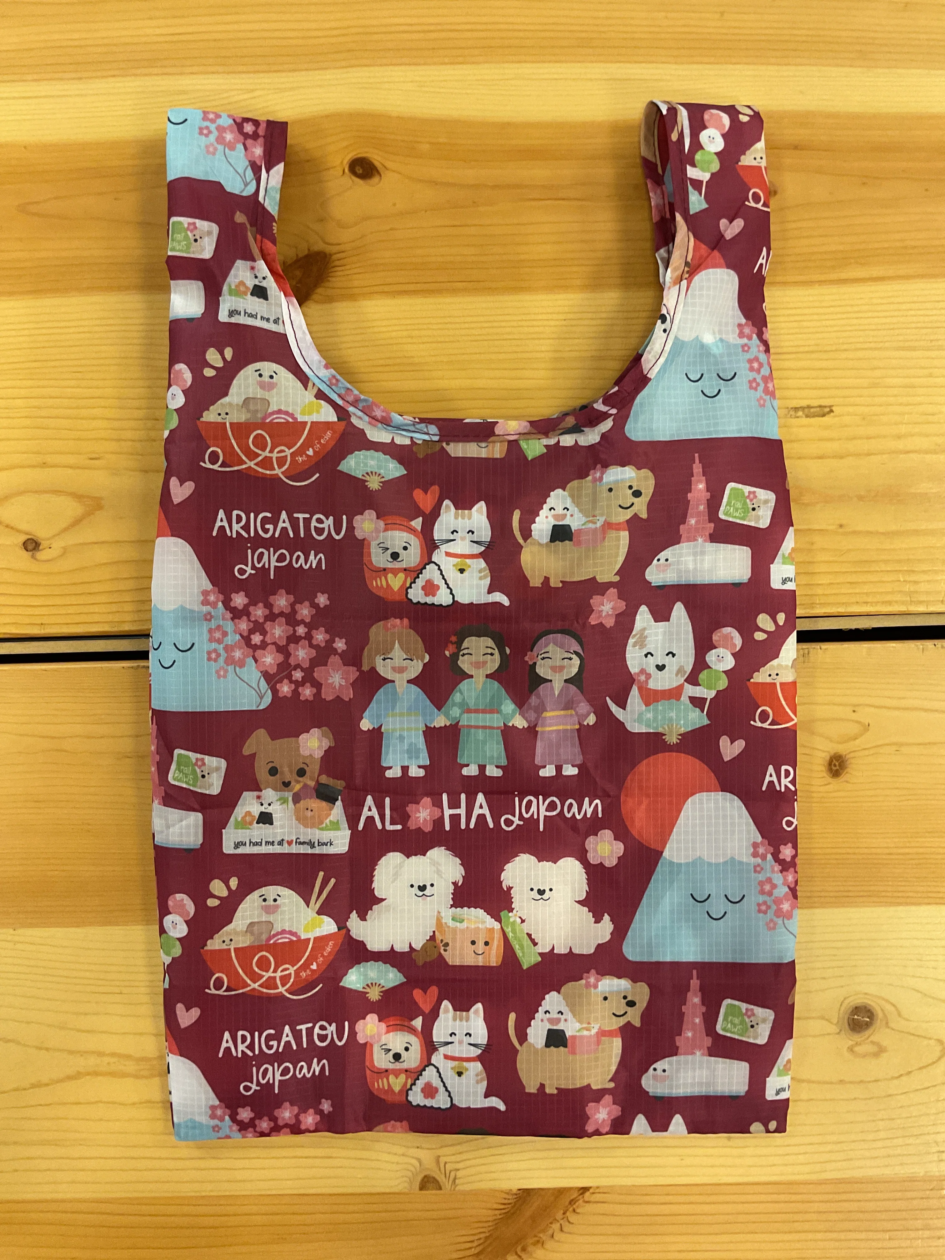 Exclusive EDEN SMALL TOTE ALOHA JAPAN MAROON Genuine