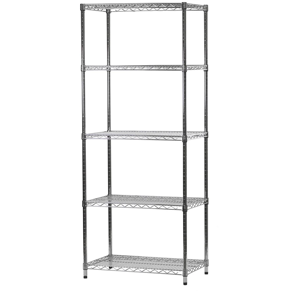 Breathable 18 quot d x 30 quot w Chrome Wire Shelving w 5 Shelves Flexible