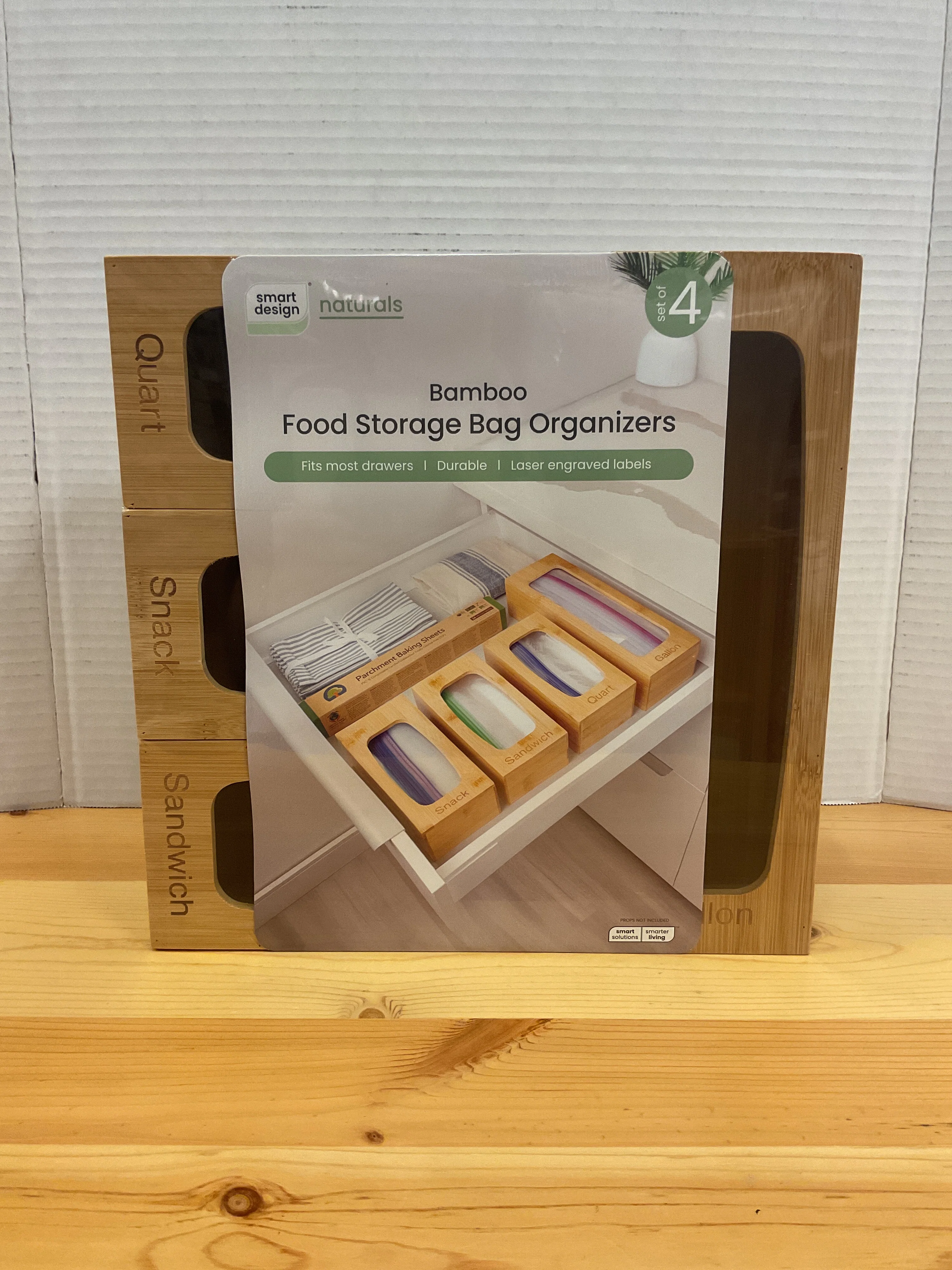 Unique BAMBOO STORAGE BAG ORGANIZER SET 4 Soft