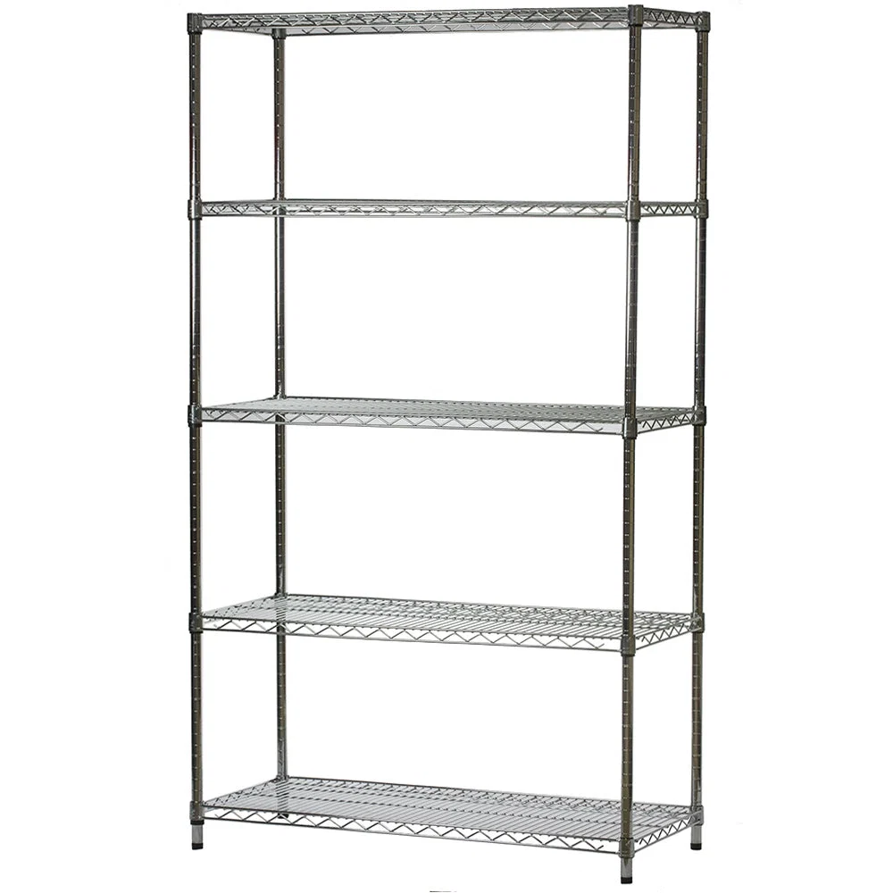 User-Friendly 18 quot d x 42 quot w Chrome Wire Shelving w 5 Shelves Next-Generation