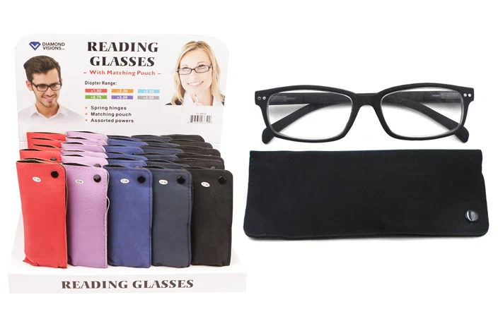 Traditional READING GLASSES W POUCH Soft