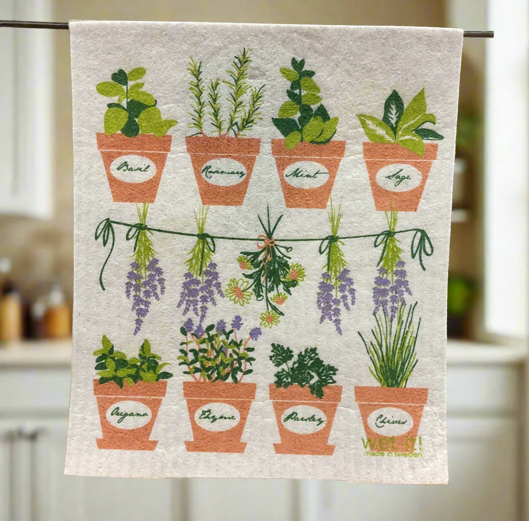Unique SWEDISH DISHCLOTH HERB POTS Classic