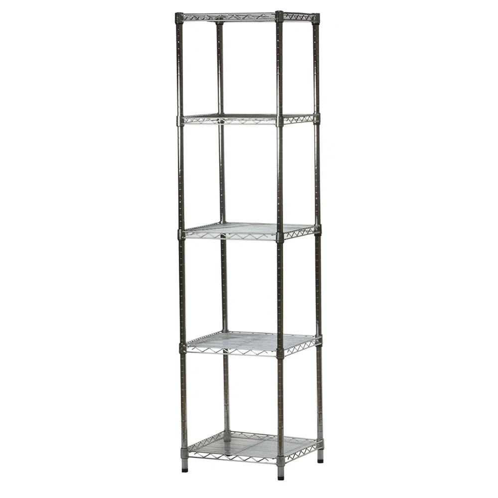 Practical 18 quot d x 18 quot w Chrome Wire Shelving w 5 Shelves Convenient
