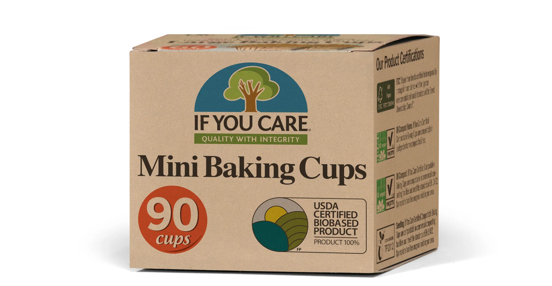 Premium Material NATURAL MINI BAKING CUPS 90 CT Professional