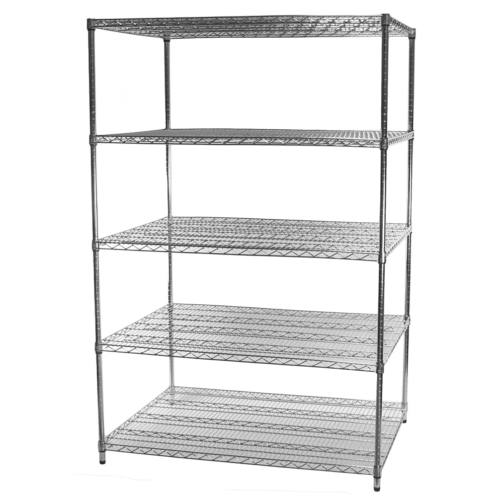 Soft 36 quot d x 48 quot w Chrome Wire Shelving w 5 Shelves Fashionable