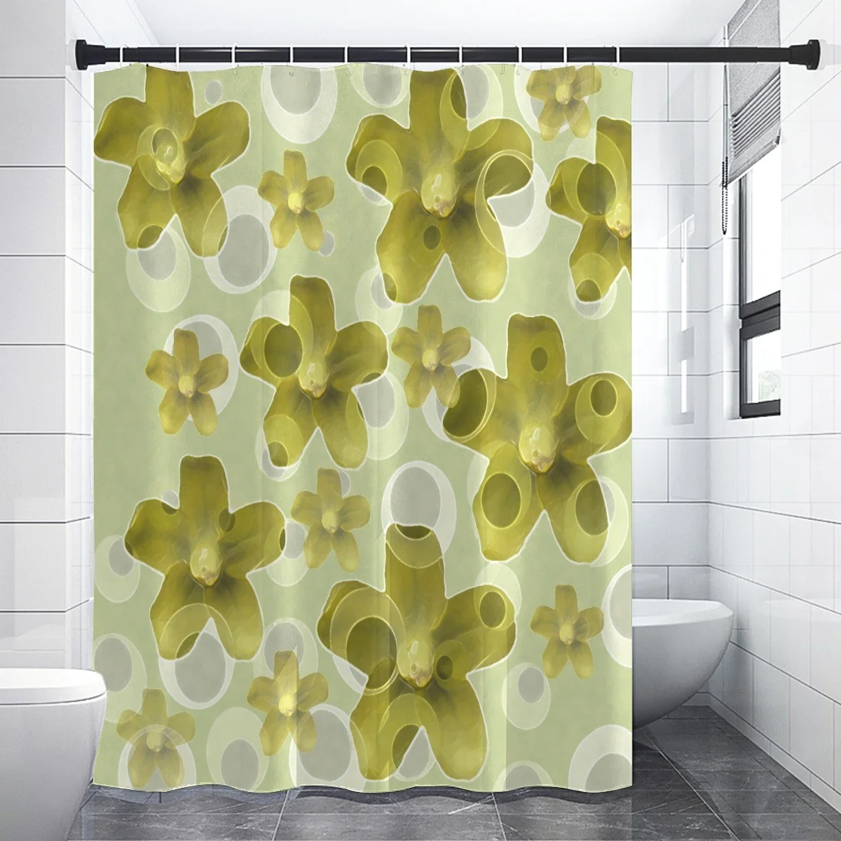Consistent ROBERT JAMES PUAKENIKENI SHOWER CURTAIN Green