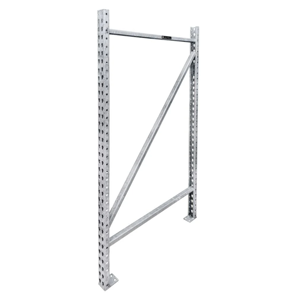Smart 48 quot d Galvanized Teardrop Pallet Rack Upright Frames - 29 000 lbs Cap. Refined