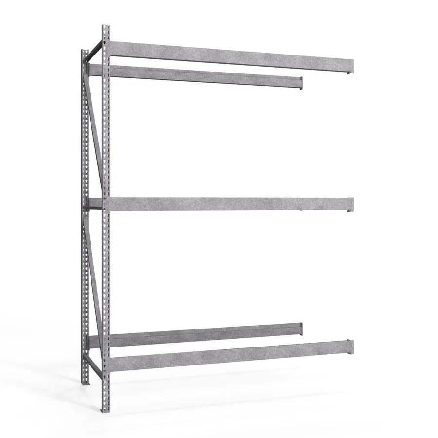 Unique 3-Tier Galvanized Teardrop Pallet Rack Add-On Units - 42 quot d x 144 quot h Versatile