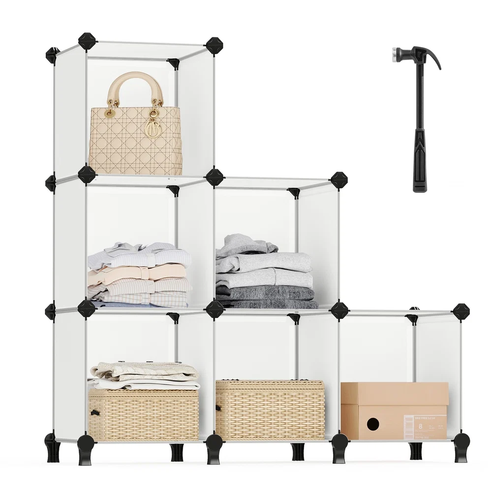 Authentic SONGMICS Storage Cube Organizer with 6 Cubes Recyclable
