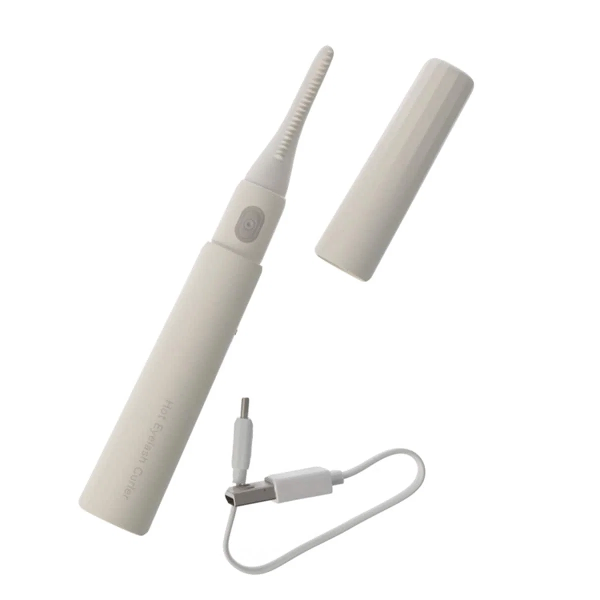 Versatile USB Rechargeable Heated Eyelash Curler TB-2117A Off-White Expertly Made