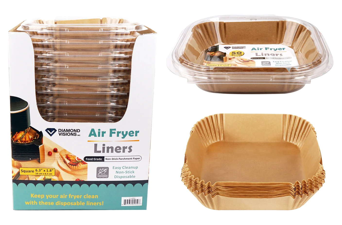 Advanced AIR FRYER PAPER LINERS 50CT SQUARE Enhanced