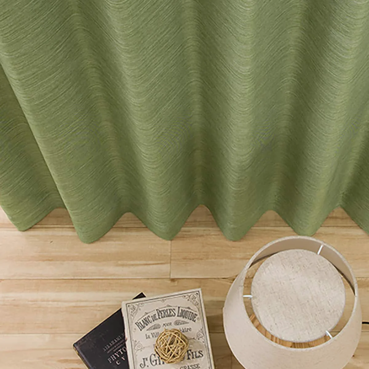 Carefully Designed RD140 Thermal Blackout Curtain Middle Yellow Green W150 x H200 cm 2 Panels Smart