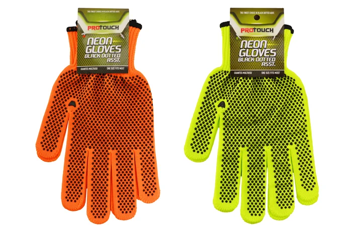 Carefully Designed RUBBER DOT WORK GLOVES NEON First-Class