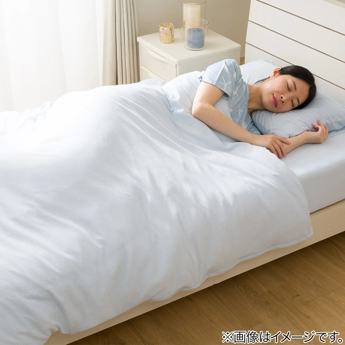 Trusted N COOL N-FIT Fitted Sheet 38 Blue Super Double to Double W110 x D170 cm Lightweight