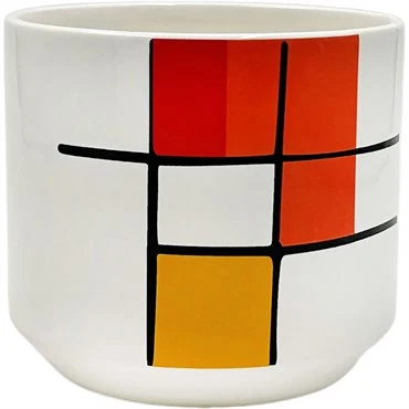 First-Class GLOSSY WHITE RED amp YELLOW SQUARES POT Proven