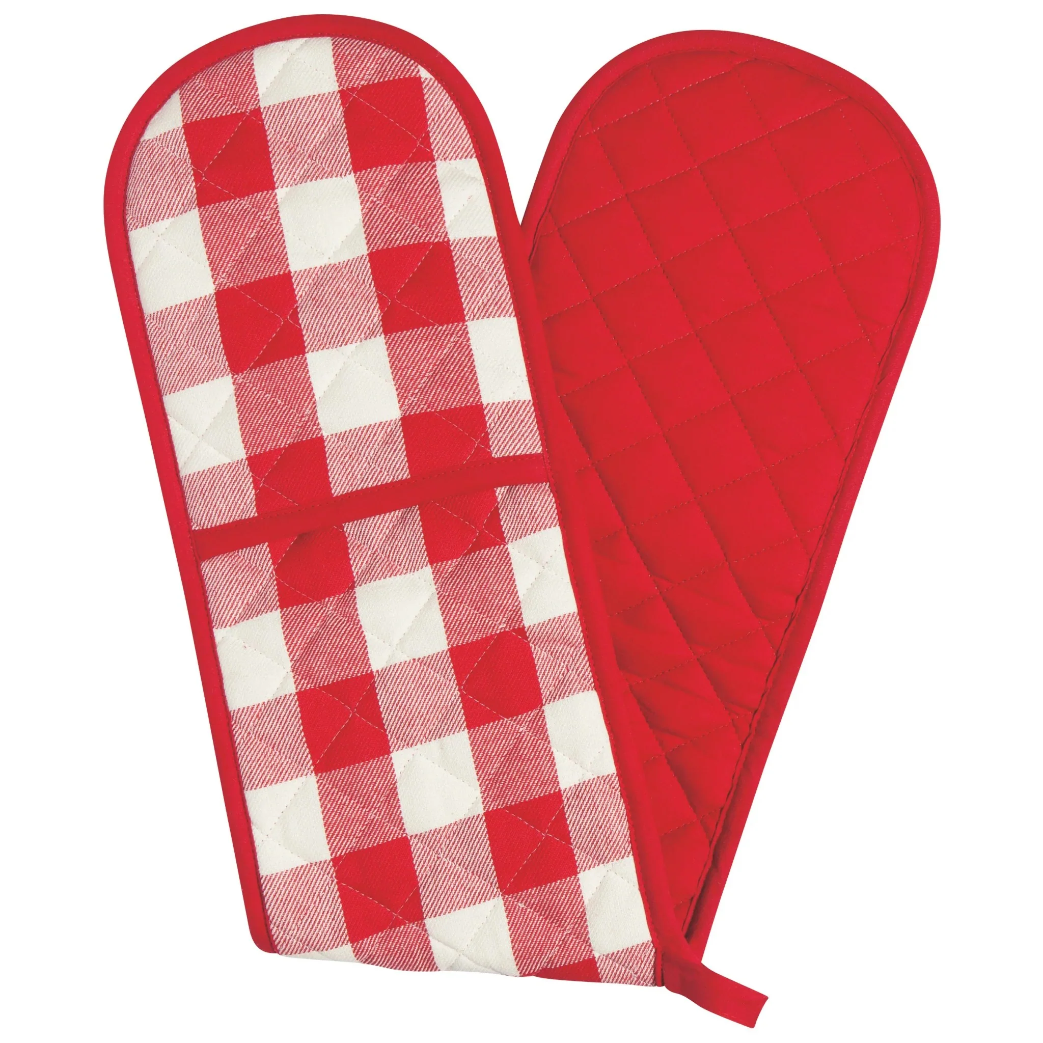 Carefully Designed DOUBLE OVEN MITT RED CHECK Eco-Friendly