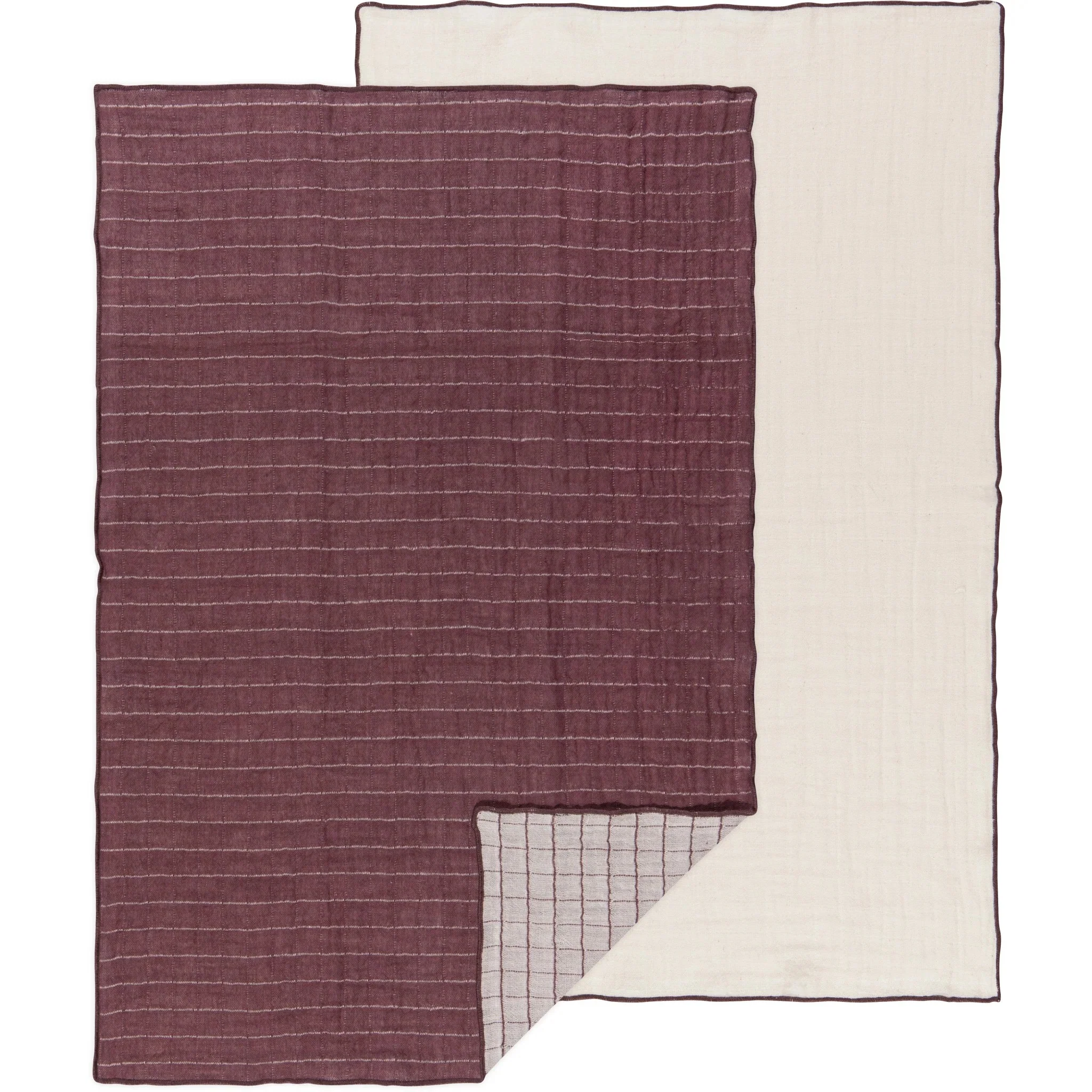 Enhanced GAUZE DISH TOWEL ASH PLUM SET 2 Contemporary