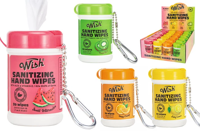 Efficient SANITIZING HAND WIPES KEY CHAIN First-Class