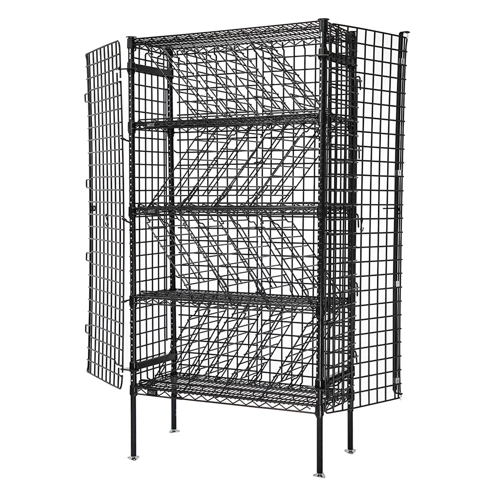Expertly Made 14 quot d 5-Tier Black Bulk Wine Security Wire Shelving Official