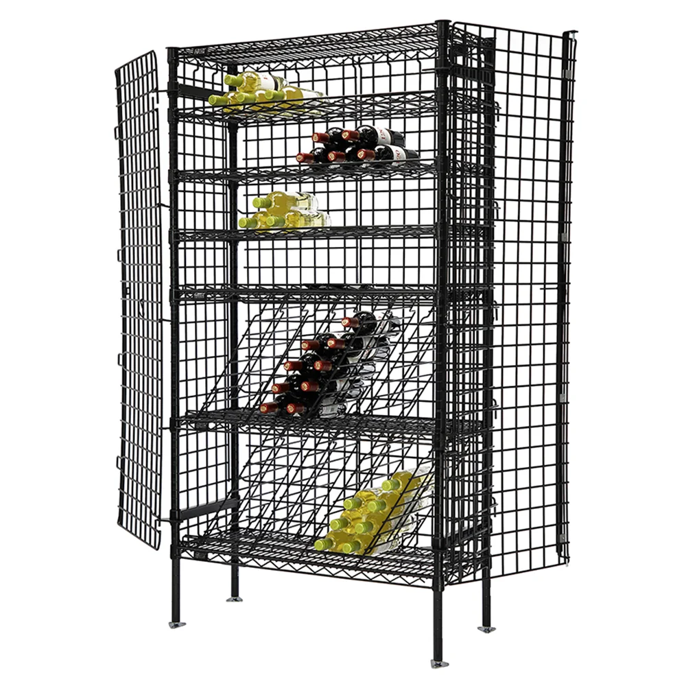 Functional 14 quot d Black Wine Security Wire Shelving Prestigious