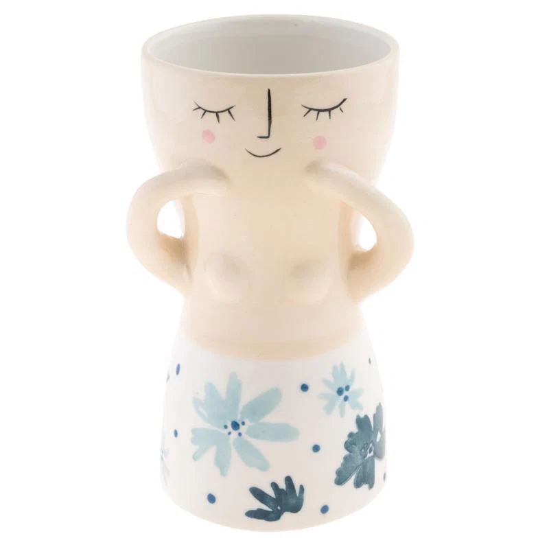 Solid EXPRESSION BLUE FLORAL VASE 5.5 quot Organic