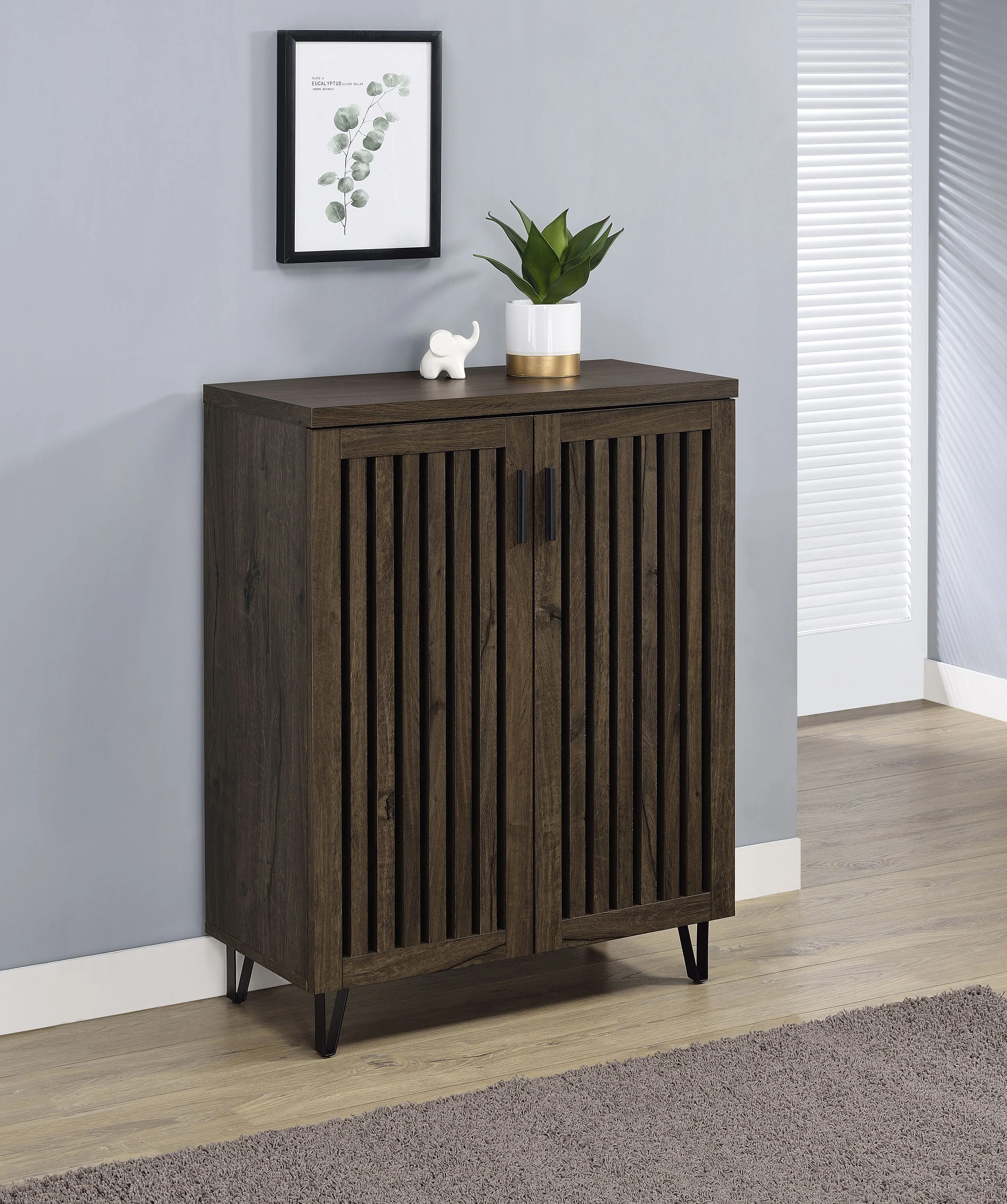 Durable BRIXTON 2 DOOR SHOE CABINET SMOKED OAK Fast