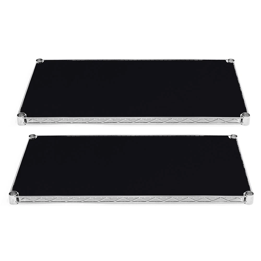 Functional 12 quot d Plastic Wire Shelf Liners 2-Pack - Black Verified
