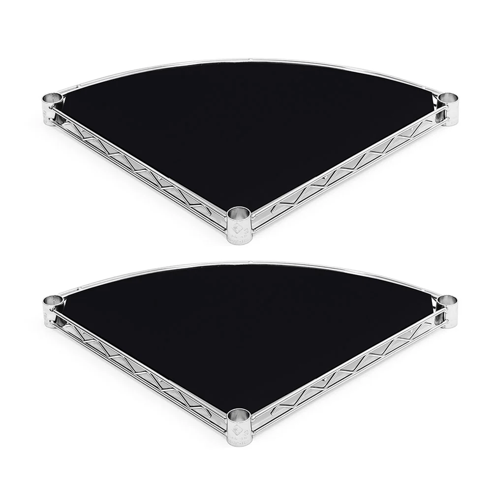 Modern Radius Plastic Wire Shelf Liners 2-Pack - Black Dark Gray White User-Friendly