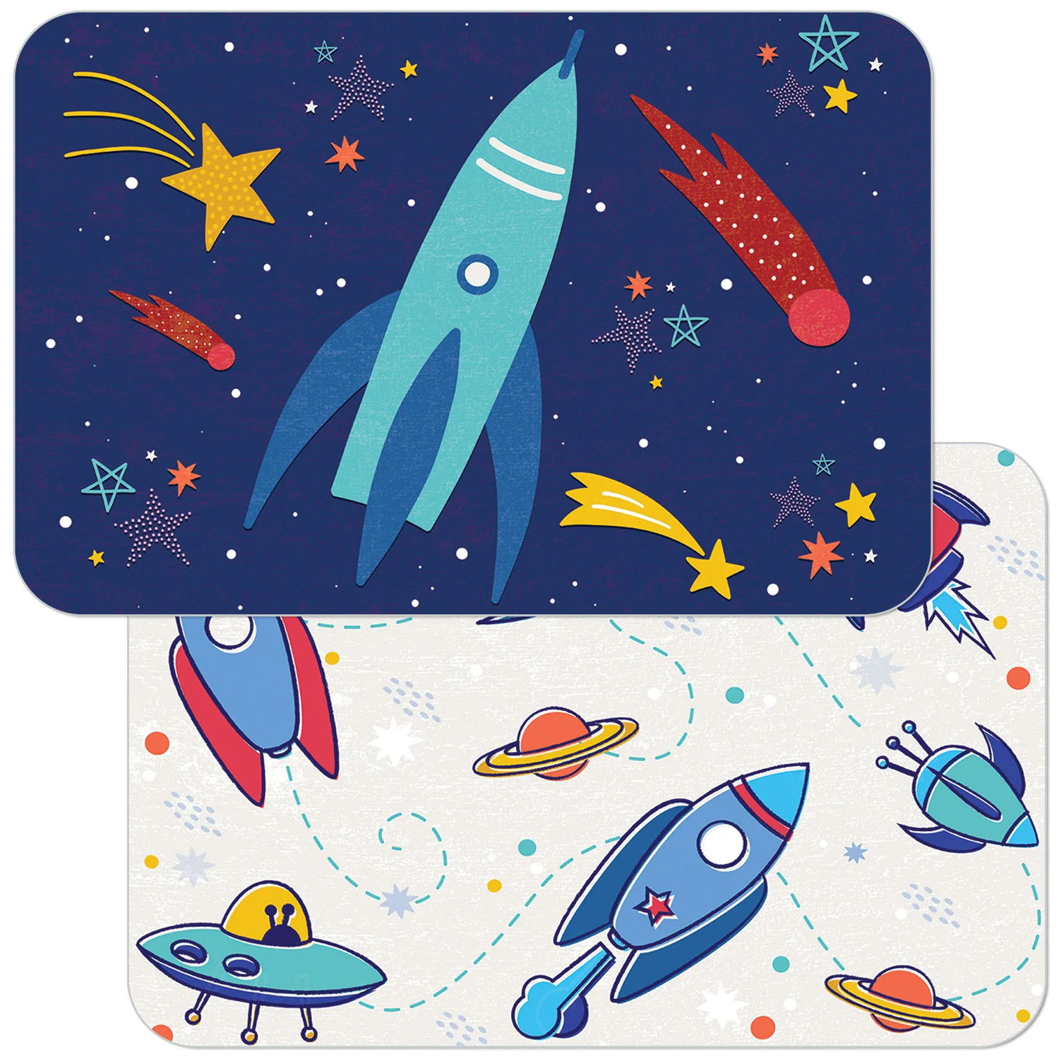 Relaxed REVERSIBLE PLACEMAT SPACE FLIGHT Solid