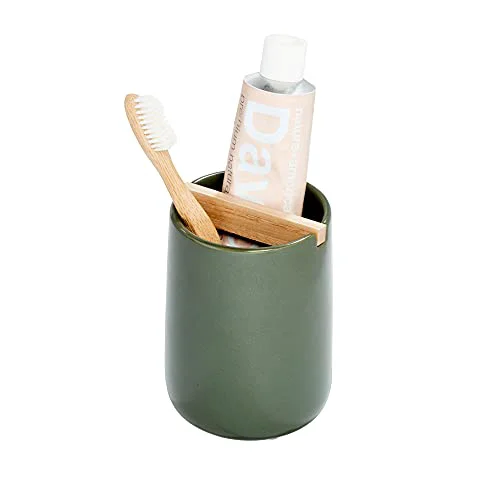 Stylish CERAMIC TOOTHBRUSH HOLDER MOSS Crafted
