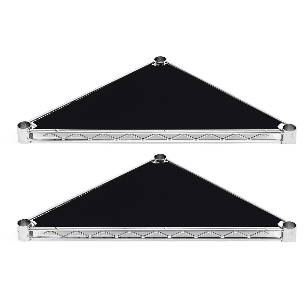 Quality Triangle Plastic Wire Shelf Liners 2-Pack - Black Dark Gray White Effective