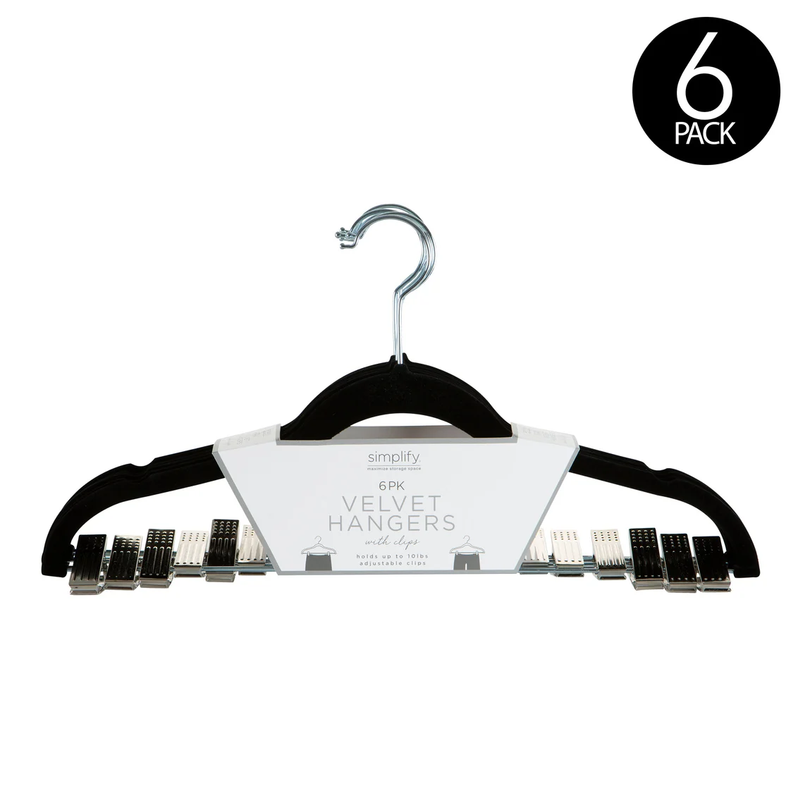 Unique HANGERS W CLIPS BLK VELVET 6CT Verified