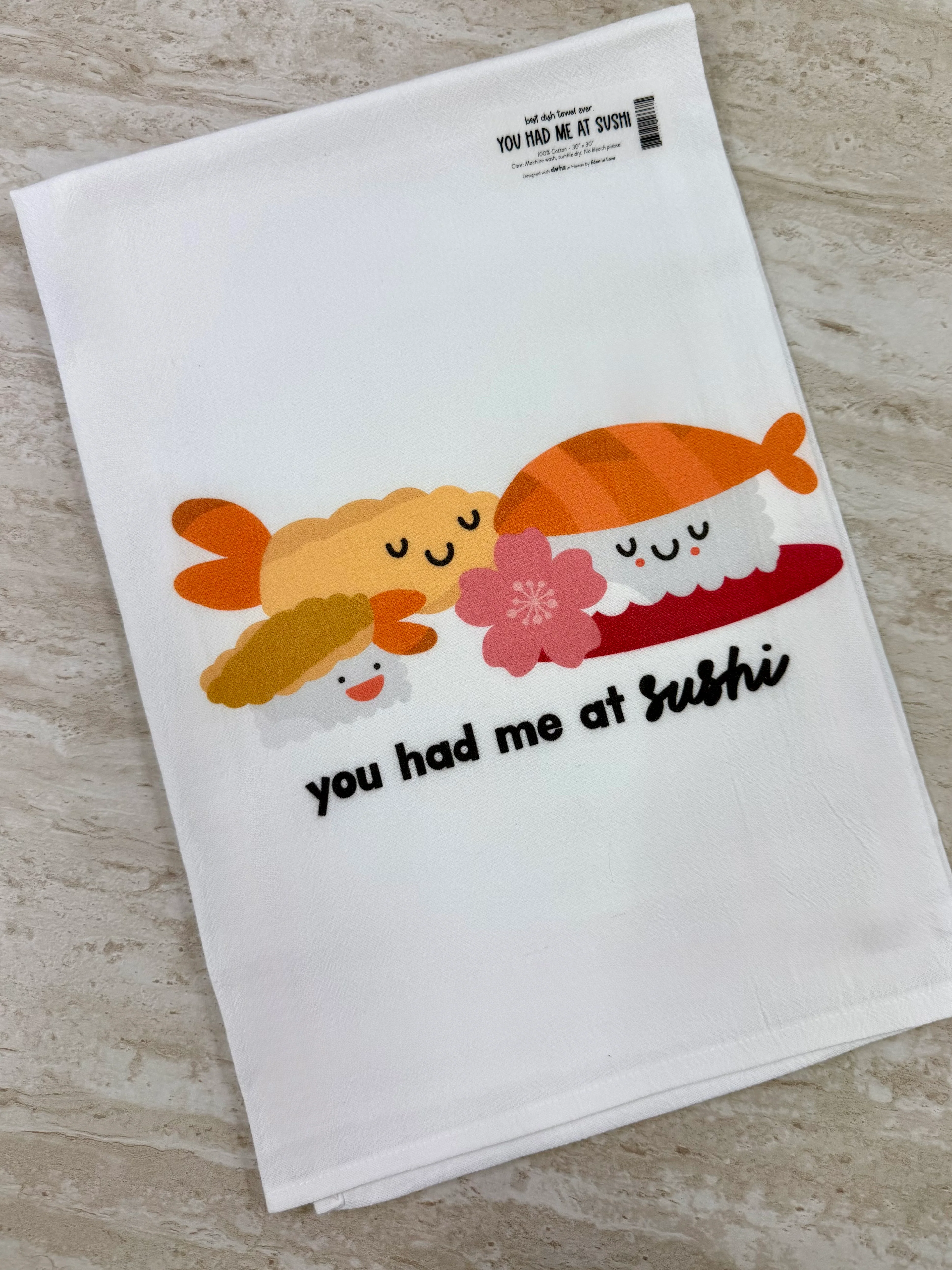 Reusable EDEN DISH TOWEL YOU HAD ME AT SUSHI Easy-to-Use