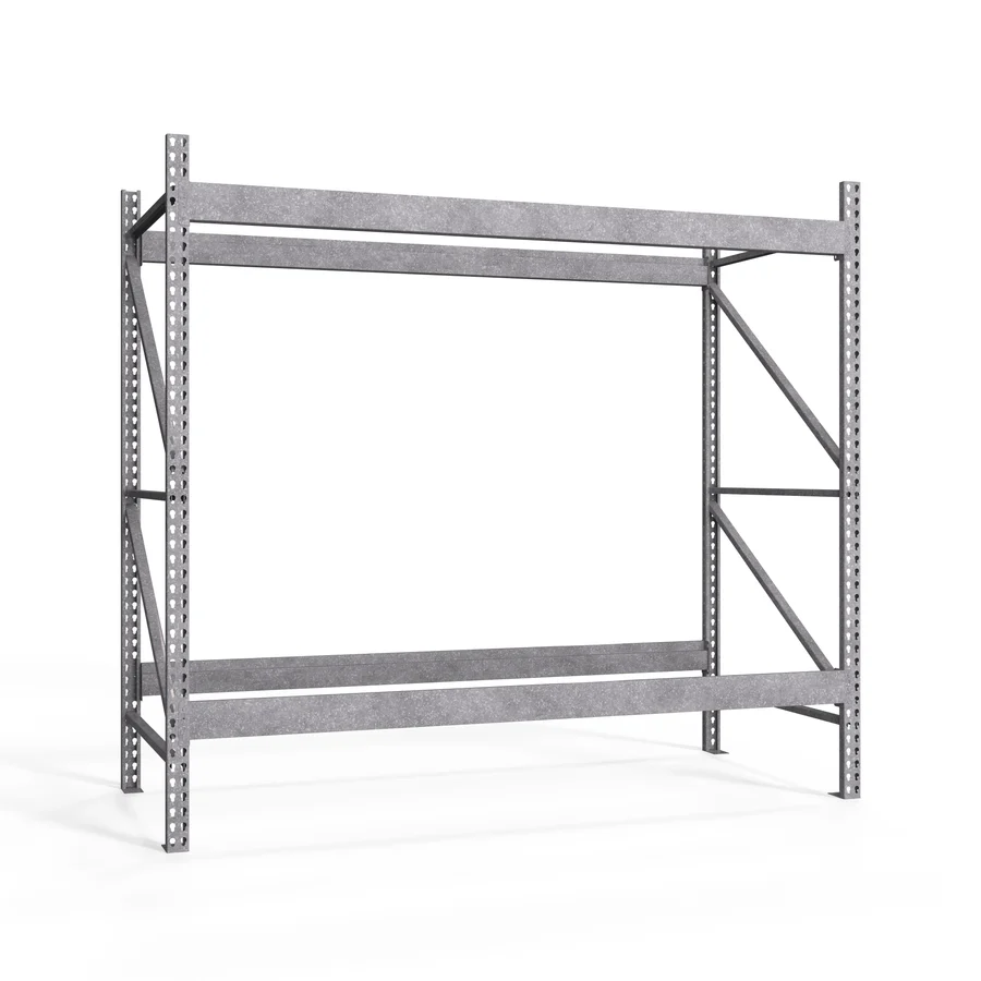 Consistent 2-Tier Galvanized Teardrop Pallet Rack Starter Units - 36 quot d x 120 quot h Excellent