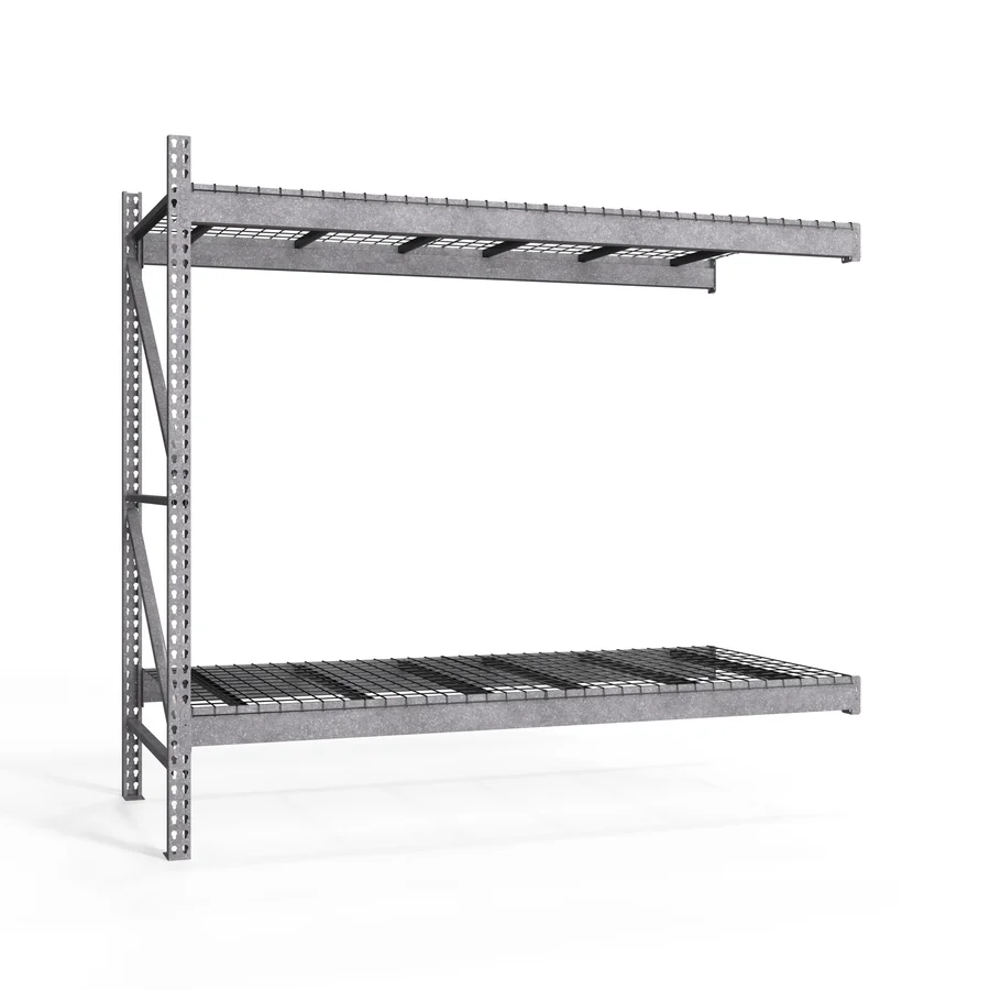 Stylish 2-Tier Galvanized Teardrop Pallet Rack Add-On Units w Wire Decking - 36 quot d x 120 39 h Relaxed