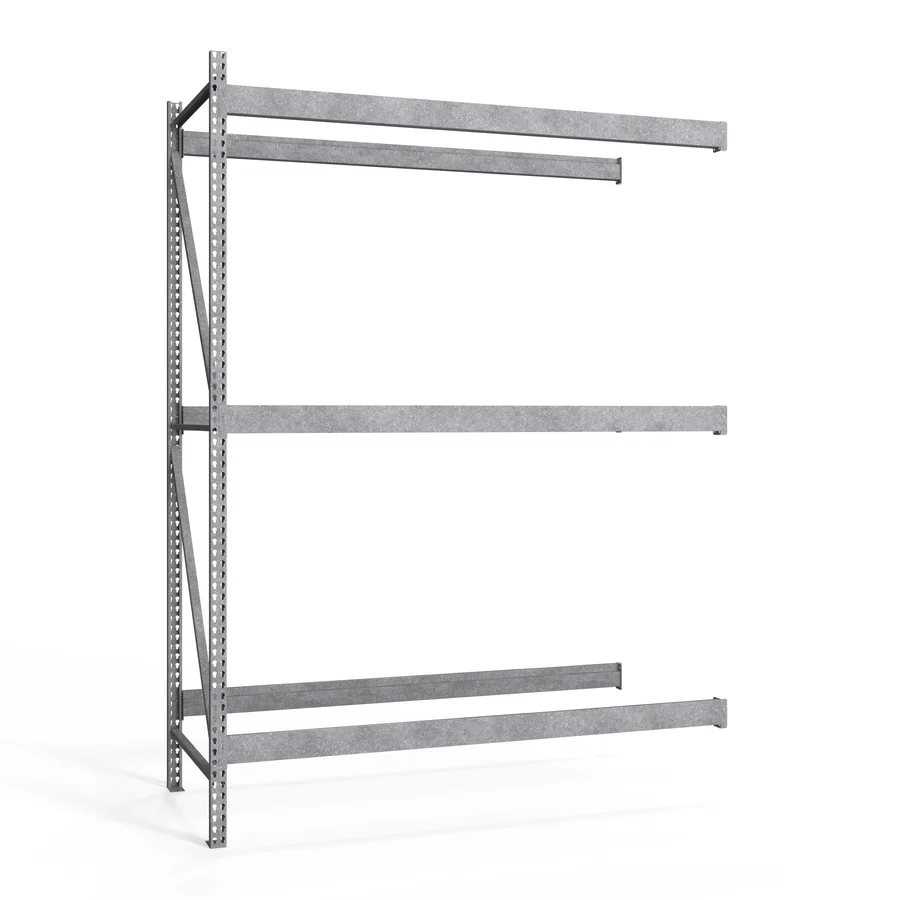 Unique 2-Tier Galvanized Teardrop Pallet Rack Add-On Units - 42 quot d x 144 quot h Minimalist