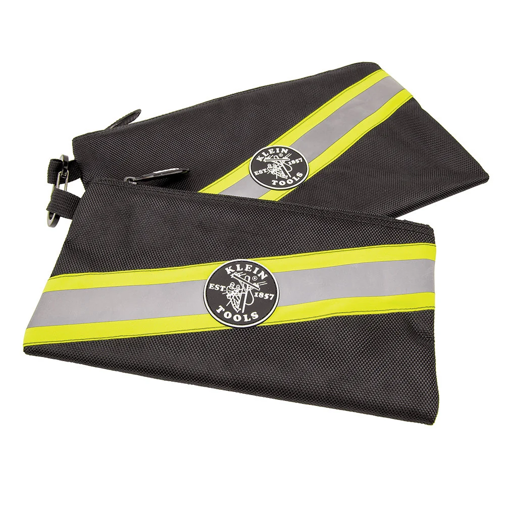High-Performance Klein Zipper Bags High Visibility Tool Pouches 2-Pack 55599 Selected
