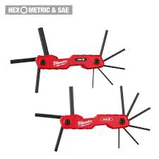 Fine Crafted Milwaukee 2PC 17-Key Folding Hex Key Sets - SAE Metric 48-22-2183 Authentic
