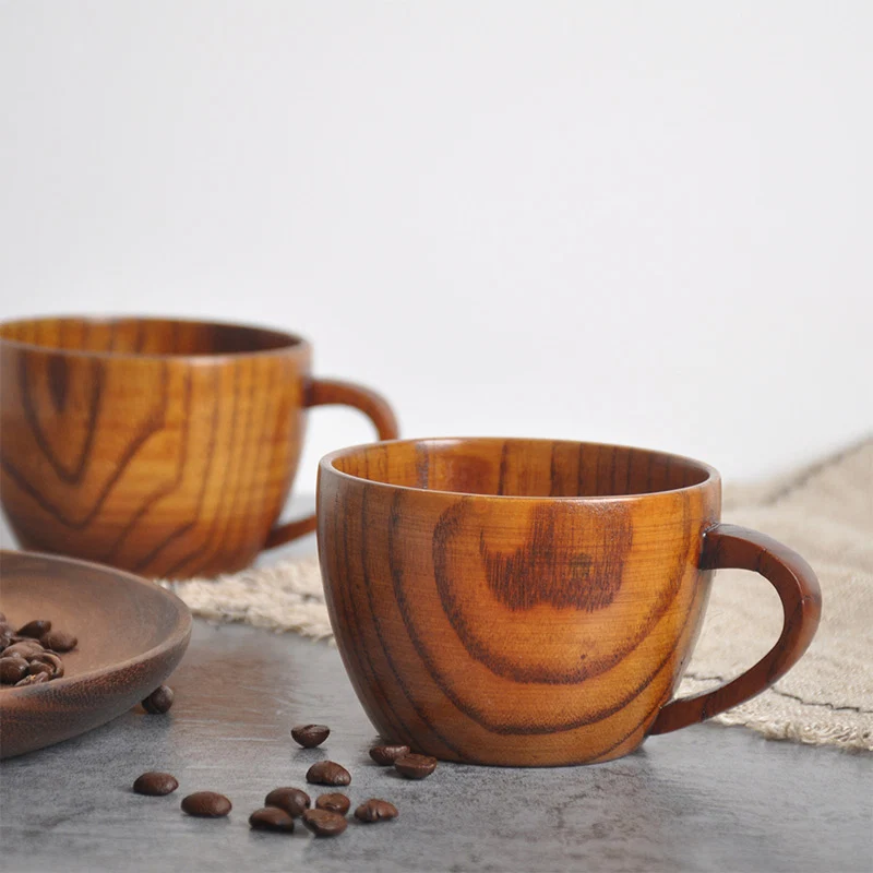 First-Class Ownkoti Natural Wooden Tea Cup with Handle 2PCS Elite
