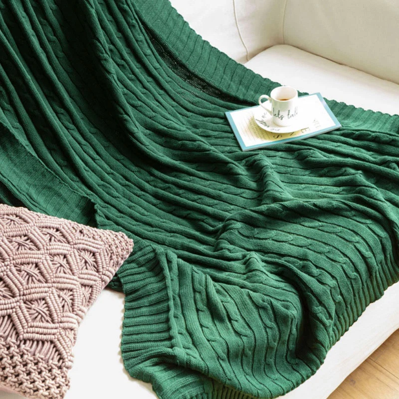 Outstanding Ownkoti Solid Color Cotton Sofa Knit Blanket Powerful