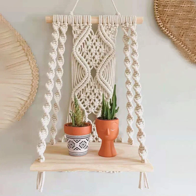 Authentic Ownkoti Hand Woven Cotton Tapestry Plant Holder Easy-to-Use