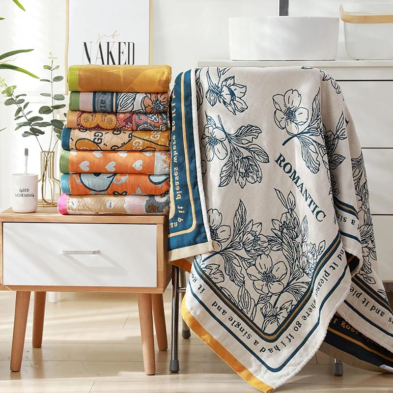 Practical Ownkoti Flower Mixed Color Reversible Bath Towel Fast